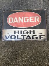 Porcelain DANGER HIGH VOLTAGE Industrial Warning Sign 14x10