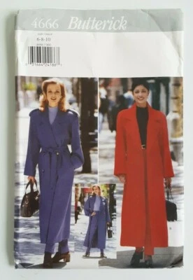 BUTTERICK #4666 MISSES SIZES 6-8-10 COAT BELT AND PANTS PATTERN UNCUT - Image 1 of 4