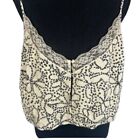 NWT Urban Outfitters Tan Black Crop To Cami Tank Floral S Lightweight