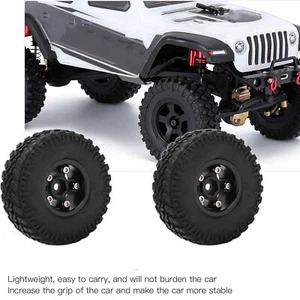 (Schwarz) 2PCS Metall Felgen Reifen Set Für Axial SCX24 90081 1/24 RC Crawler - Bild 1 von 12