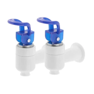 16mm Thread Dia Push Type Plastic Water Dispenser Tap Blue White 2 Pcs - Picture 1 of 1