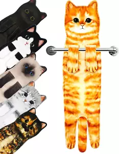 Funny Cat Hand Towels for Bathroom Kitchen Decor Cat Towel,Cute Decorative Hangi - Picture 1 of 12