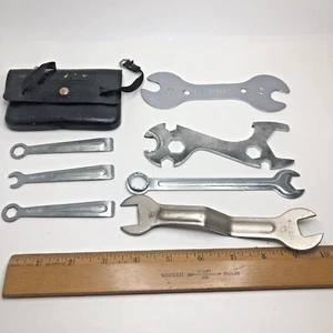 Vintage Lot 7 Wrenches-Saddle Mafac Bicycle Research Unbranded Bike Repair Tools - Picture 1 of 22