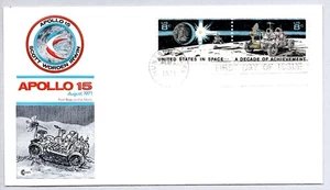 #1434 1435 A DECADE OF U.S. SPACE ACHIEVEMENTS FDC, APOLLO 15, NASA, MOON - Picture 1 of 1