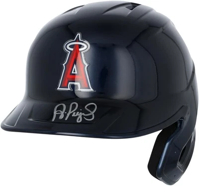 Casco de bateo réplica cromada alternativa firmado por Albert Pujols Los Angeles Angels Foto 1 de 2