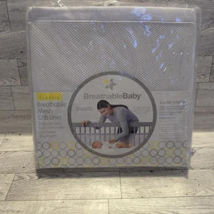 Breathable Baby Mesh Crib Liner Classic Standard Baby Crib White New Open Box - Picture 1 of 12