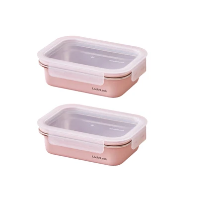 Locknlock Color Stainless Cozy Food Container 600ml x 2ea - Image 1 of 3