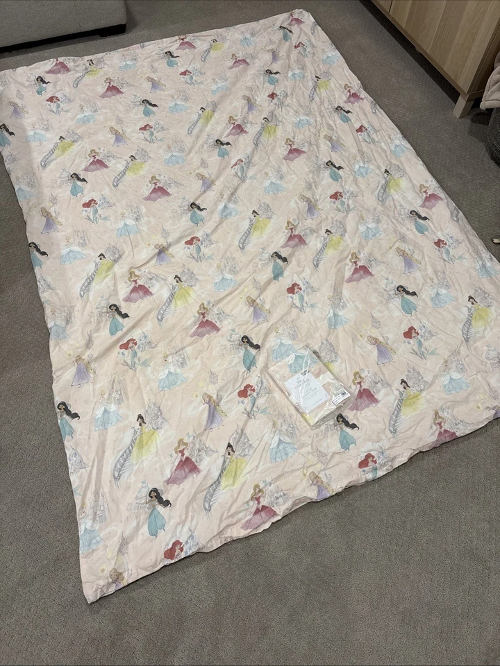 Funda nórdica Pottery Barn niños princesas Disney y farsa de algodón orgánico doble Foto 1 de 2