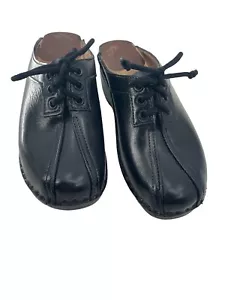 Bastad Original Sweden Black Wooden Clogs with Laces Size US 6-6.5 EU 36 Vintage - Picture 1 of 14