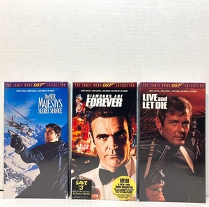 James Bond 007 Collection VHS Lot • NEW SEALED! FREE SHIPPING! 3 VHS Tapes - Picture 1 of 3