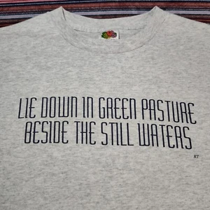 Vtg Still Waters Green Pastures Bible Quote Jesus Religious T Shirt Adult Medium - Picture 1 of 9