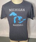University of Michigan Wolverines Gray Baseball State of Michigan Shirt Med Used