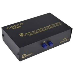 2 Port AV RCA Switch 2 in 1 out Composite Video L/R Selector Box for DVD Player - Picture 1 of 8