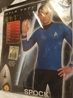 Star Trek Spock Costume  Shirt Only Blue Commander Adult Halloween  Size SMALL  - Image 1 of 4