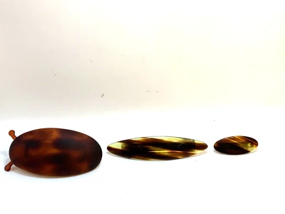 Lote de 3 accesorios para el cabello vintage años 70’s-80’s hecho en Francia imitación tortuga Foto 1 de 4
