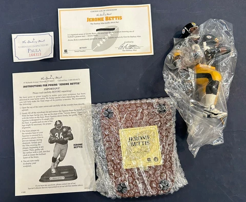 Jerome Bettis Danbury Mint Pittsburgh Steelers Figure New Original Box COA Cover