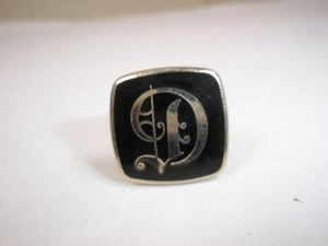 D Monogram Initial Letter SINGLE Vintage Cuff Link replace lost/broken zi60 - Picture 1 of 5