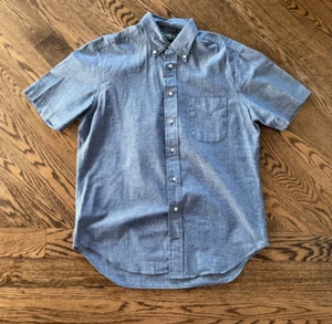Gitman Vintage Blue Japanese Dungaree Short Sleeve Shirt 16 - Picture 1 of 4