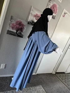 Two Layers Short Khimar With Lantern Sleeve Arabian Dress😍Khimar Niqab - Picture 1 of 8