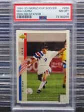 1994-95 Upper Deck World Cup Mia Hamm English/Spanish Rookie RC #268 PSA 8