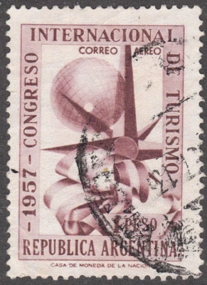1957 Argentina SC# C68 - 1957 International Congress for Tourism - Used - Image 1 of 2