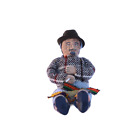Handknit Bolivian Soft Sculpture Doll,  Bolivian Man Selling Coca Leaves