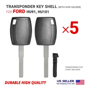 5x New Replacement Transponder Key Shell For Ford HU94 HU101 With Chip Holder - Picture 1 of 2