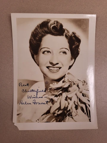 Helen Forrest Autographed Best Chesterfield Wishes 5" x 7" Photograph B&W Cover