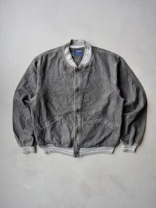 Vintage 90s Wrangler Denim Bomber Jacket Made in Japan Size M/L Grey - Picture 1 of 10