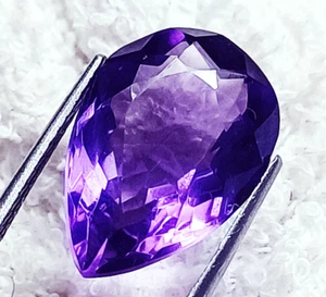 Natürlich Violett Amethyst 10.00 Karat Birne Form Zertifiziert Lose Edelstein - Picture 1 of 6