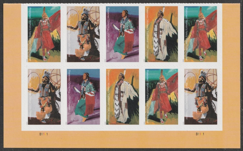 US 5978-5981 5981b Powwows F plate block 10 MNH 2025 - Image 1 of 1
