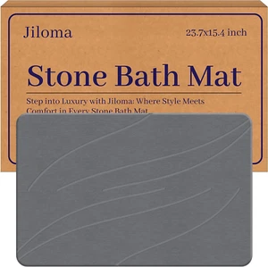 Stone Bath Mat Diatomaceous Earth Shower Mat Non-Slip Super Absorbent Bathroom F - Picture 1 of 6
