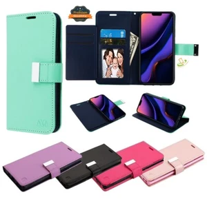 For Apple iPhone 8 /7 Plus leather Wallet 6 Card Pocket Pouch Flip Case Cover - Picture 1 of 48