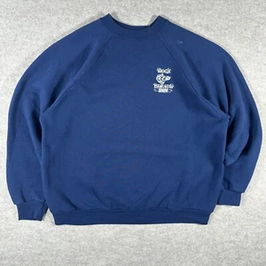 Vintage 80s Hanes Hogs Breath Inn Saloon Biker Blue Sweatshirt Size XL - Picture 1 of 9
