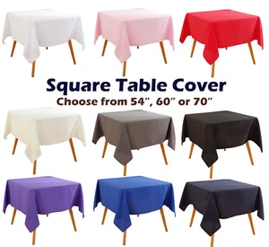 Square Tablecloth Table Cover Party Wedding Linen - Picture 1 of 12