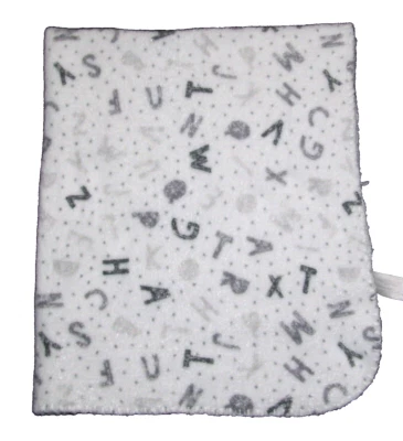 Manhattan Niños Blanco Gris Letras del Alfabeto ABC Lunares Bebé Manta Lovey Suave Foto 1 de 2