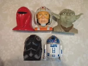 Vintage 1996 Micro Machines Star Wars Mini Heads Luke,Yoda, R2D2, Emperial Guard - Picture 1 of 24