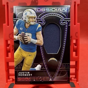 Justin Herbert Sharpened Purple Patch 7/75 2023 Obsidian Chargers - Picture 1 of 2
