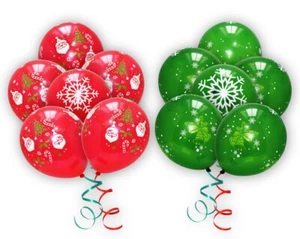 12" Red Merry Christmas Printed Latex Balloons Xmas Party Decorations Balon - Picture 1 of 32