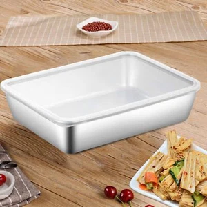 Stainless Steel Plate Salad Plate with Cover Stackable - Picture 1 of 9