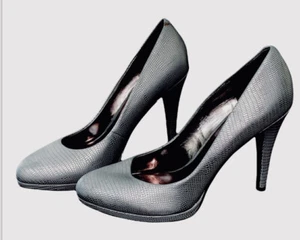 Zapatos de salón Nine West Rocha grises talla 8M zapatos tacones altos mafia esposa cóctel fiesta oficina - Imagen 1 de 6