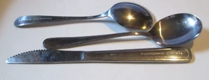 Continental Airlines ABCO Stainless Knife & 2 spoons Flatware Cutlery Aviation - Picture 1 of 1