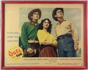 Original 1947 Lobby Card In Frame Duel In the Sun Jennifer Jones Gregory Peck
