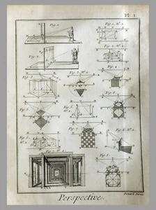 (P1) 1779 Grabado con passepartou PERSPECTIVA - DIDEROT (06906) - Imagen 1 de 1