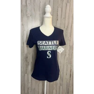 NWT Seattle Mariners Girls V-Neck T-Shirt XL Navy Team Spirit Casual - Picture 1 of 5