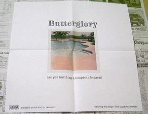 BUTTERGLORY promo POSTER Are You Building A Temple In Heaven 1996 MERGE 17x17in - Picture 1 of 1