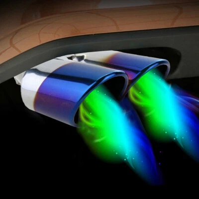 Stainless Steel  Car Rear Dual Exhaust Pipe Tail Muffler Tip Throat Tailpipe   - Image 1 of 4