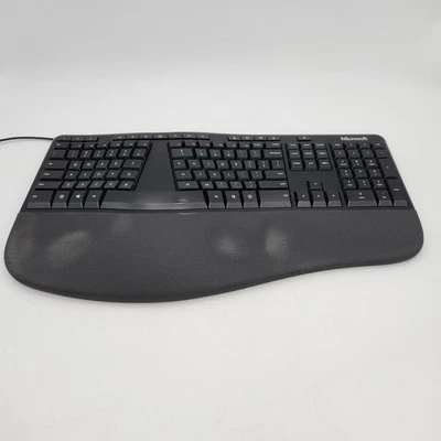 Microsoft Ergonomic Full size USB Wired Mechanical Keyboard Black Model 1878 - Image 1 of 4