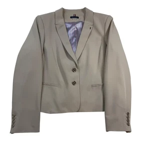 Chaqueta Blazer Tommy Hilfiger Mujer Beige Botón Único Talla 16 - Imagen 1 de 7