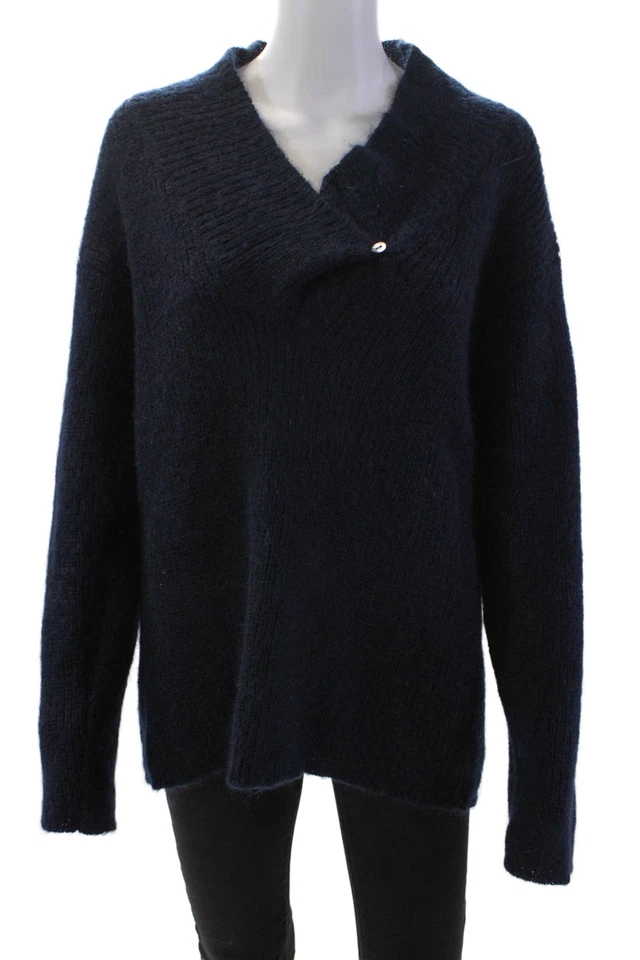 Suéter Rena Rowan For Saville para mujer manga larga cuello en V azul marino talla pequeña Foto 1 de 4